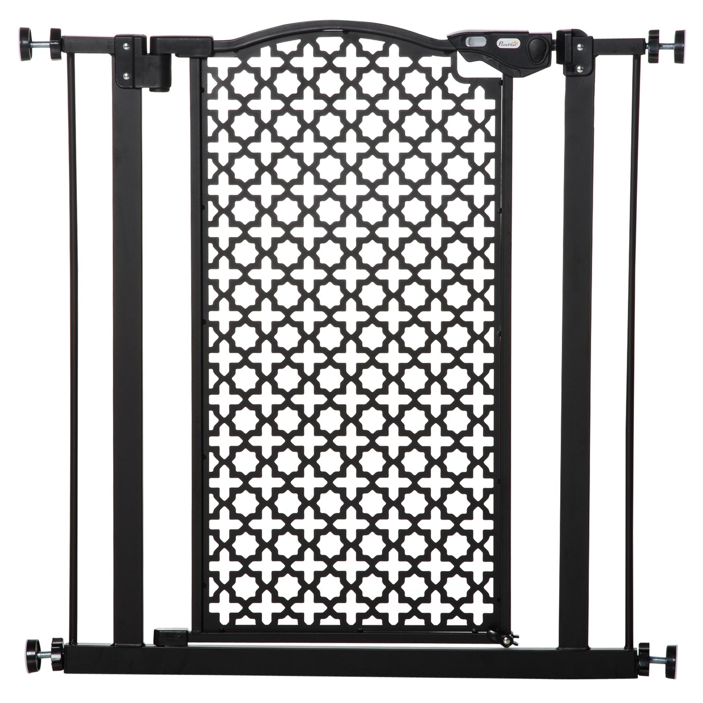 Photo of PawHut 74-80 cm Pressure Fit Safety Gate for Doorways and Staircases, Dog Gate, Pet Barrier for Hallways with Auto Close, Double Locking in Locking colour on a white background