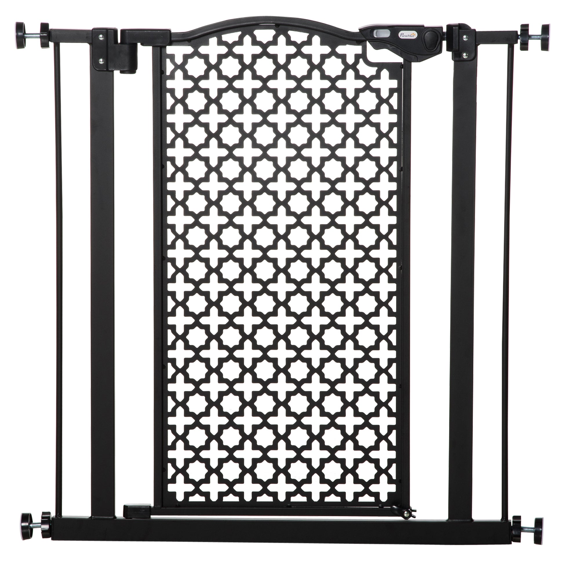 Photo of PawHut 74-80 cm Pressure Fit Safety Gate for Doorways and Staircases, Dog Gate, Pet Barrier for Hallways with Auto Close, Double Locking in Locking colour on a white background