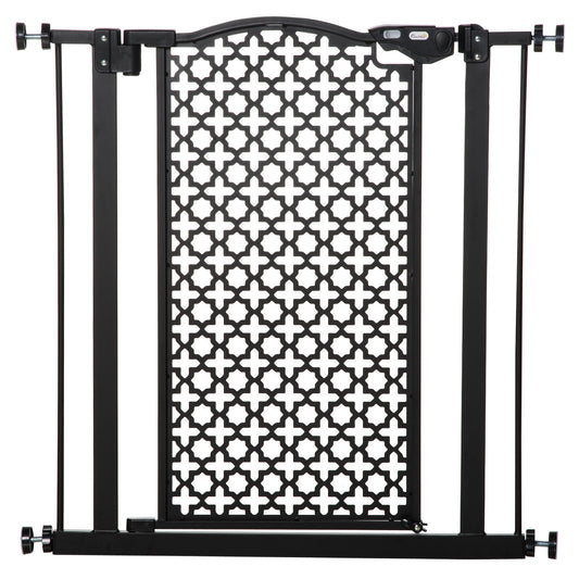 Photo of PawHut 74-80 cm Pressure Fit Safety Gate for Doorways and Staircases, Dog Gate, Pet Barrier for Hallways with Auto Close, Double Locking in Locking colour on a white background