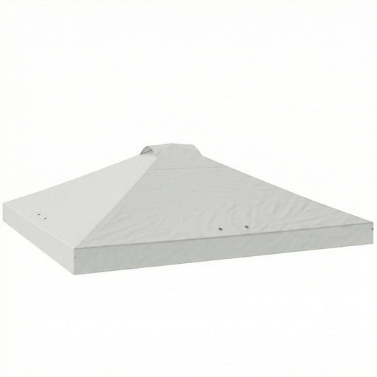 Photo of Outsunny Gazebo Roof Replacement UV50+ Waterproof Pop Up Canopy Cover with 8 Drainage Holes 3 x 3 m White in White colour on a white background