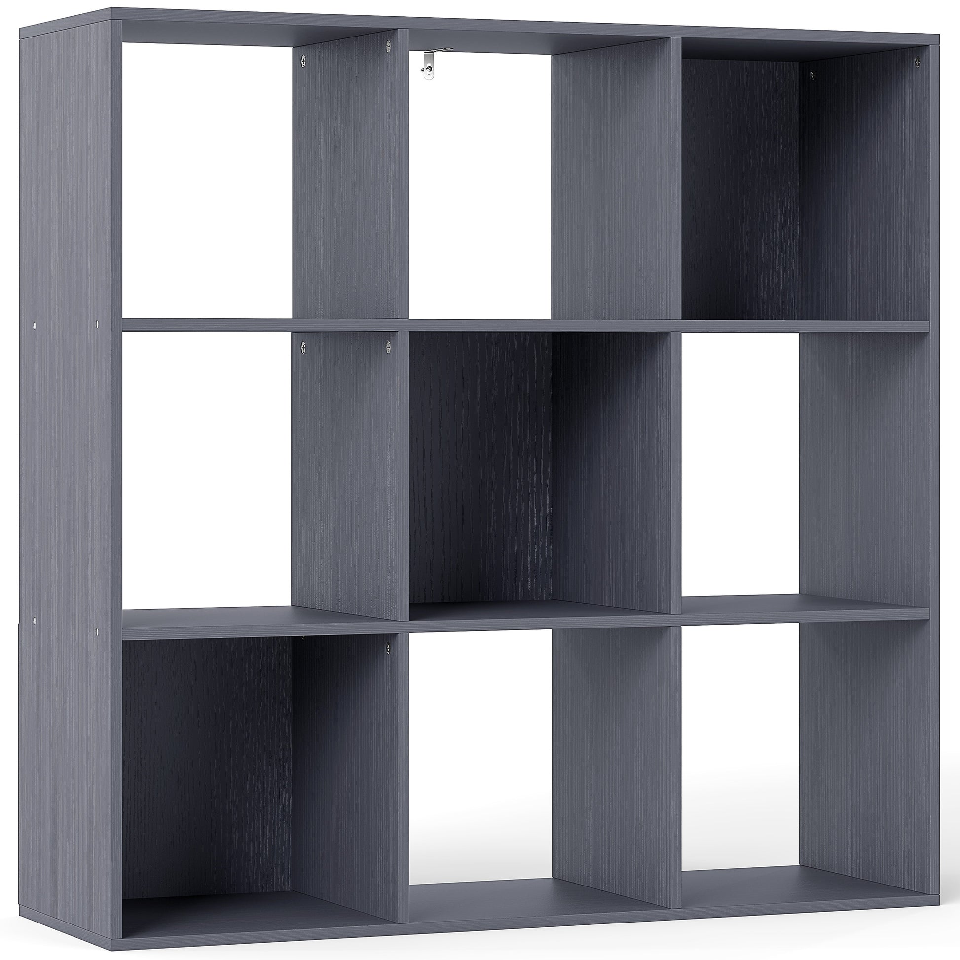 Photo of HOMCOM Nine-Cube Storage Shelf - Grey in Grey colour on a white background
