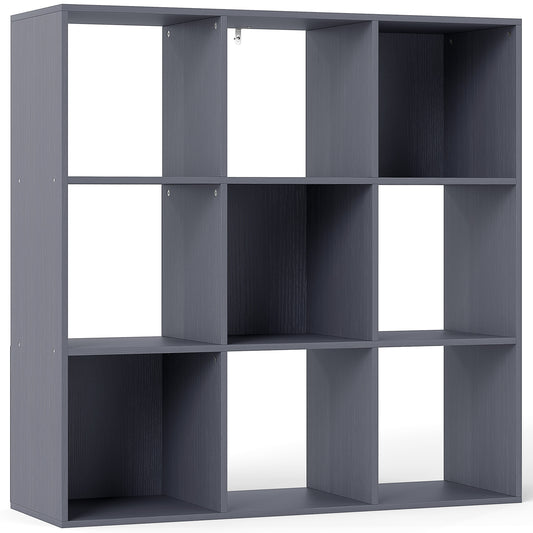 Photo of HOMCOM Nine-Cube Storage Shelf - Grey in Grey colour on a white background