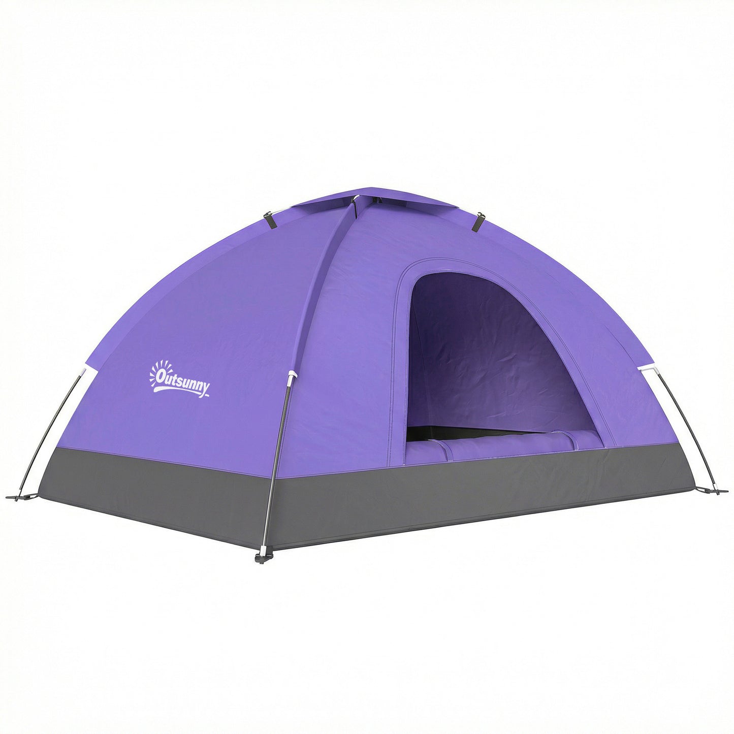 Photo of Outsunny 2 Person Camping Tent, Dome Tent with Zipped Doors, Storage Pocket, Portable Handy Bag, Light Purple in Purple colour on a white background