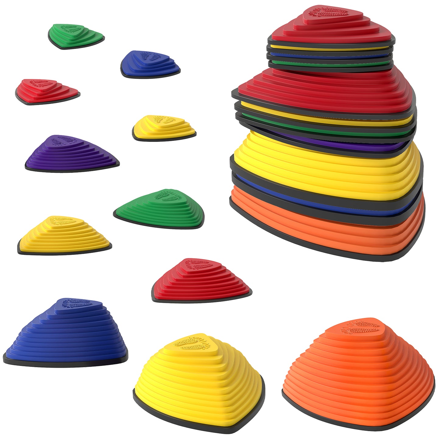 Photo of AIYAPLAY 11-Piece Stepping Stones for Kids, Stackable Sensory Toys Outdoor Indoor, Obstacle Course for Balance and Motor Skills in Skills colour on a white background