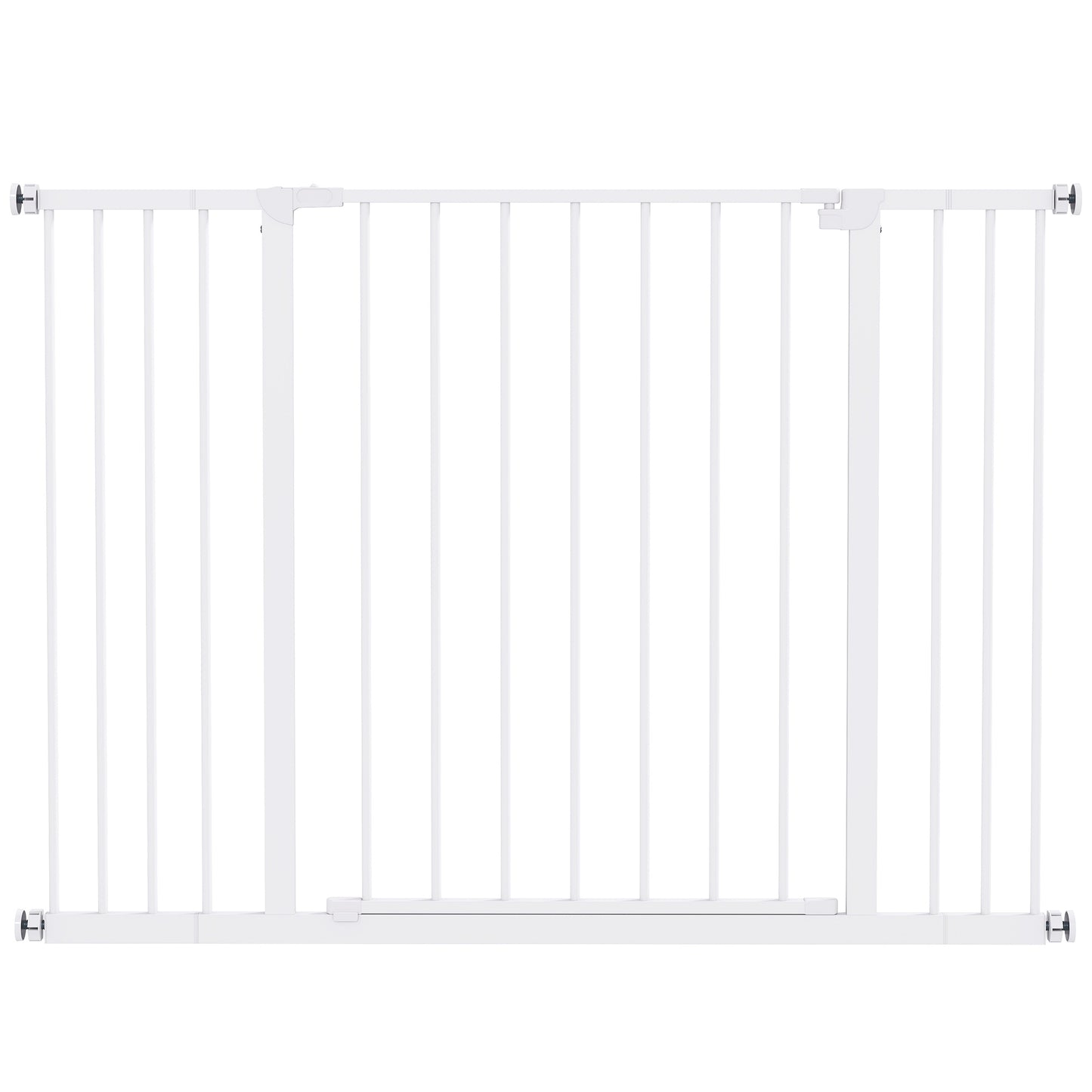 Photo of PawHut Dog Gate Pet Safety Gate Stair Barrier Pressure Mount Adjustable 76-82/86-97/101-107 cm, White in White colour on a white background