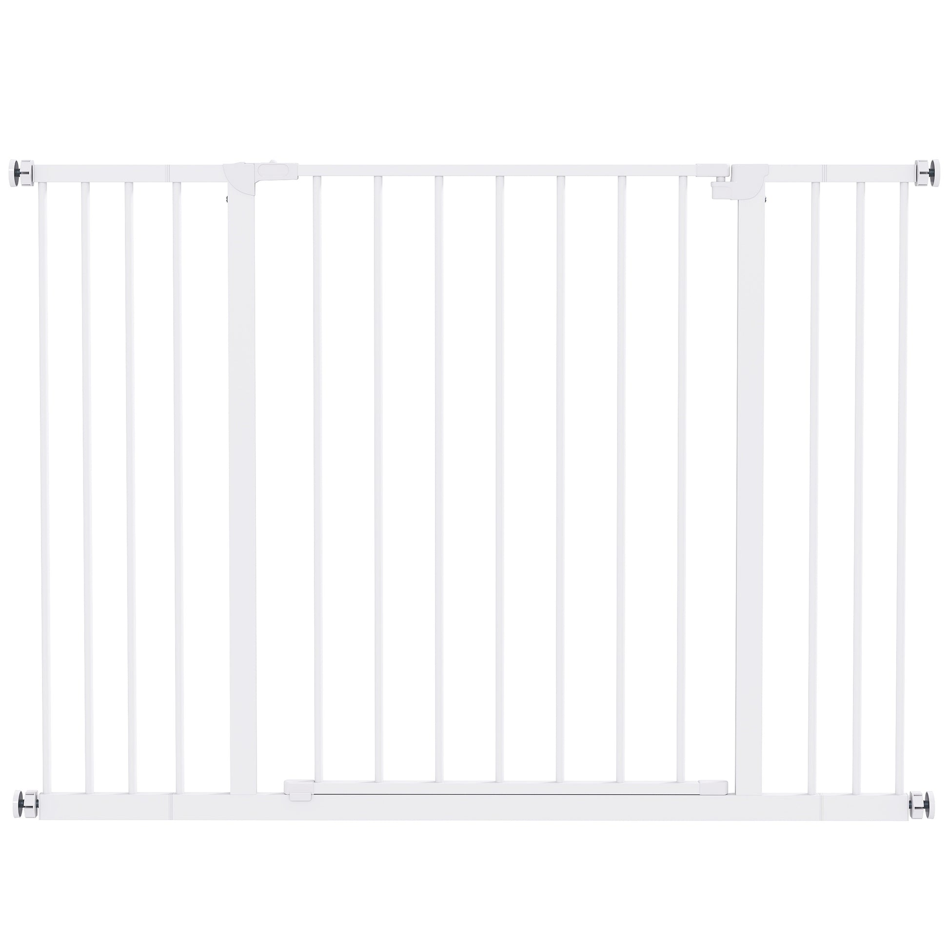 Photo of PawHut Dog Gate Pet Safety Gate Stair Barrier Pressure Mount Adjustable 76-82/86-97/101-107 cm, White in White colour on a white background