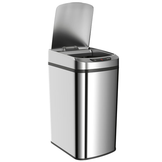 Photo of HOMCOM 12L Sensor Bin, Automatic Touchless Motion Sensor Kitchen Bin with Fingerprint Resistant Stainless Steel, Silver in Silver colour on a white background