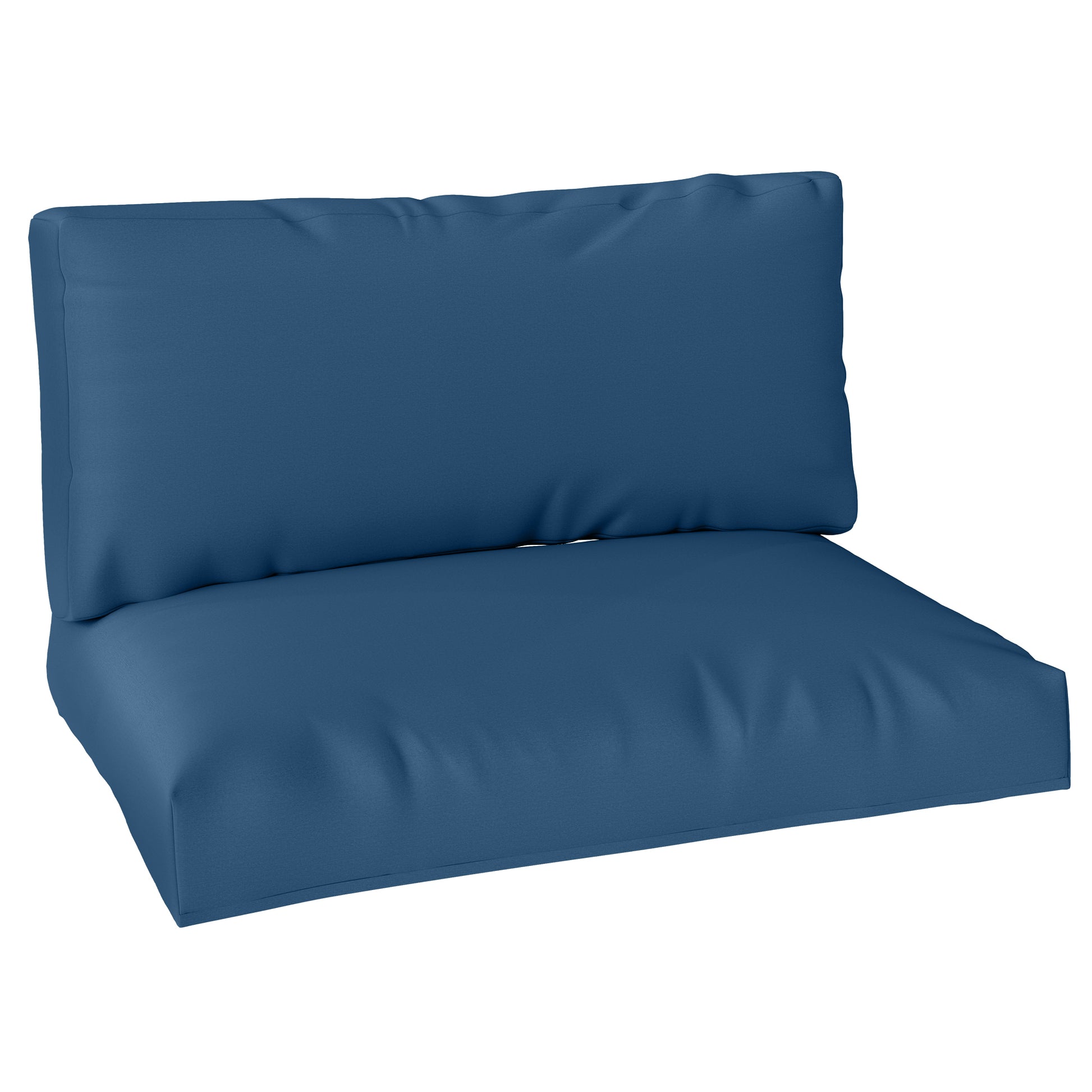 Photo of Outsunny Two Piece Seat Pallet and Back Cushions - Navy Blue in Blue colour on a white background