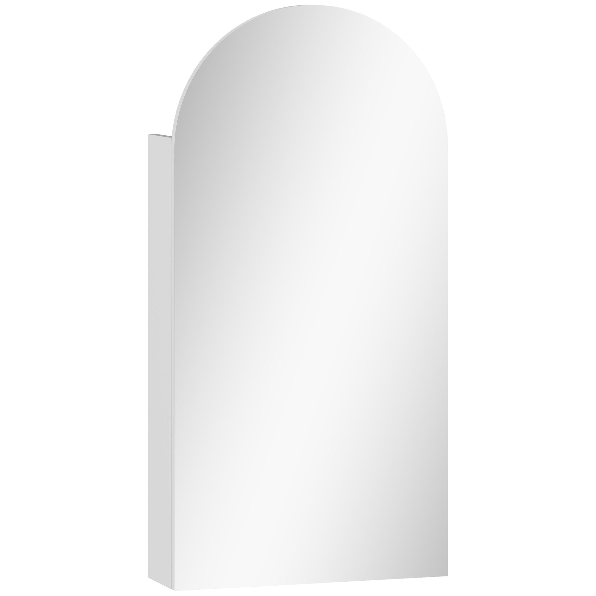 Photo of HOMCOM Arched Bathroom Mirror Cabinet with Adjustable Glass Shelves - White in White colour on a white background
