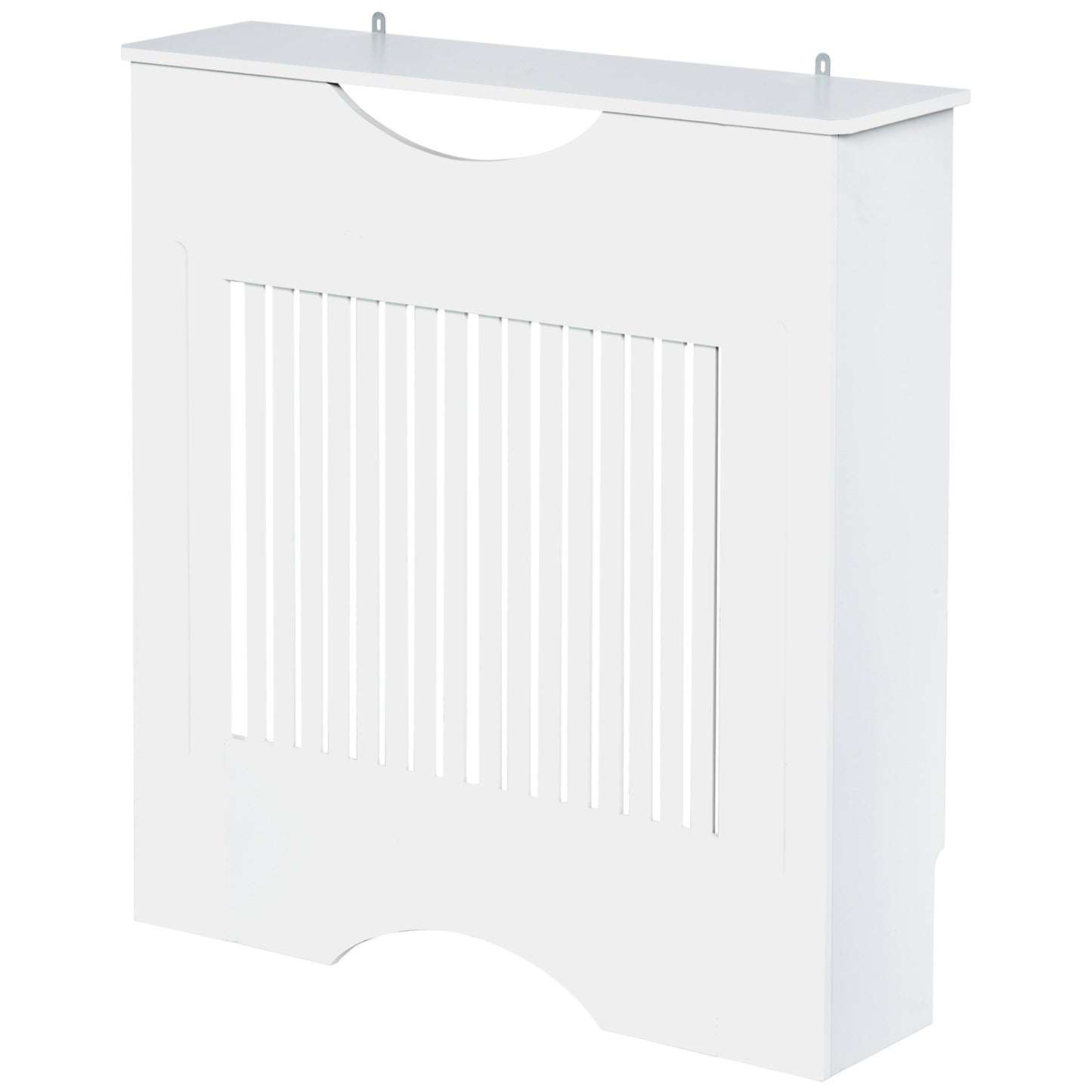 Photo of HOMCOM Painted MDF Radiator Cover Heater Cabinet Modern Slatted Home Furniture Living Room Bedroom Worktop White 82H x 78W x 19D in 19D colour on a white background