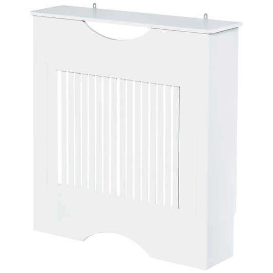 Photo of HOMCOM Painted MDF Radiator Cover Heater Cabinet Modern Slatted Home Furniture Living Room Bedroom Worktop White 82H x 78W x 19D in 19D colour on a white background