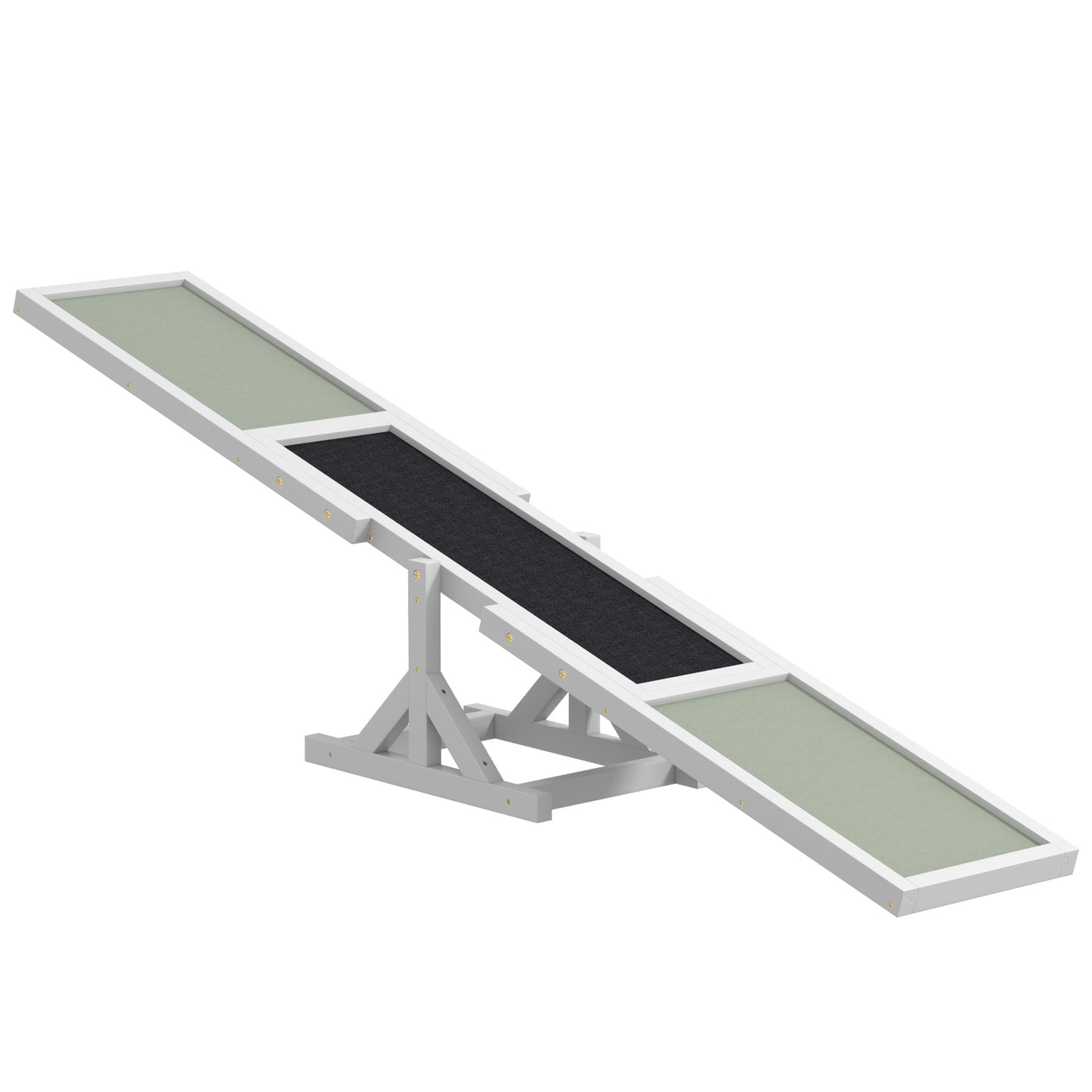Photo of PawHut Wooden Pet Seesaw for Big Dogs, Dog Agility Equipment with Anti-Slip Surface - White in White colour on a white background