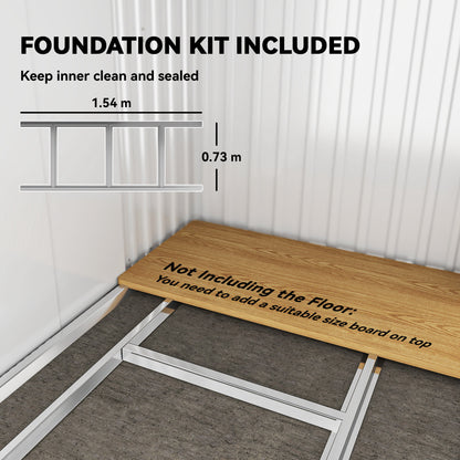 Outsunny shed foundation kit with metal frame rails; floor board not included