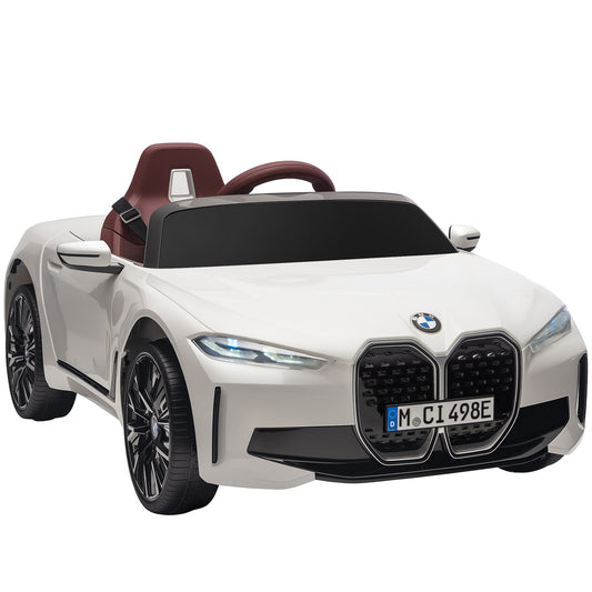 Photo of HOMCOM BMW i4 Licensed 12V Kids Electric Ride-On Car, White, Red and Light Blue in Blue colour on a white background