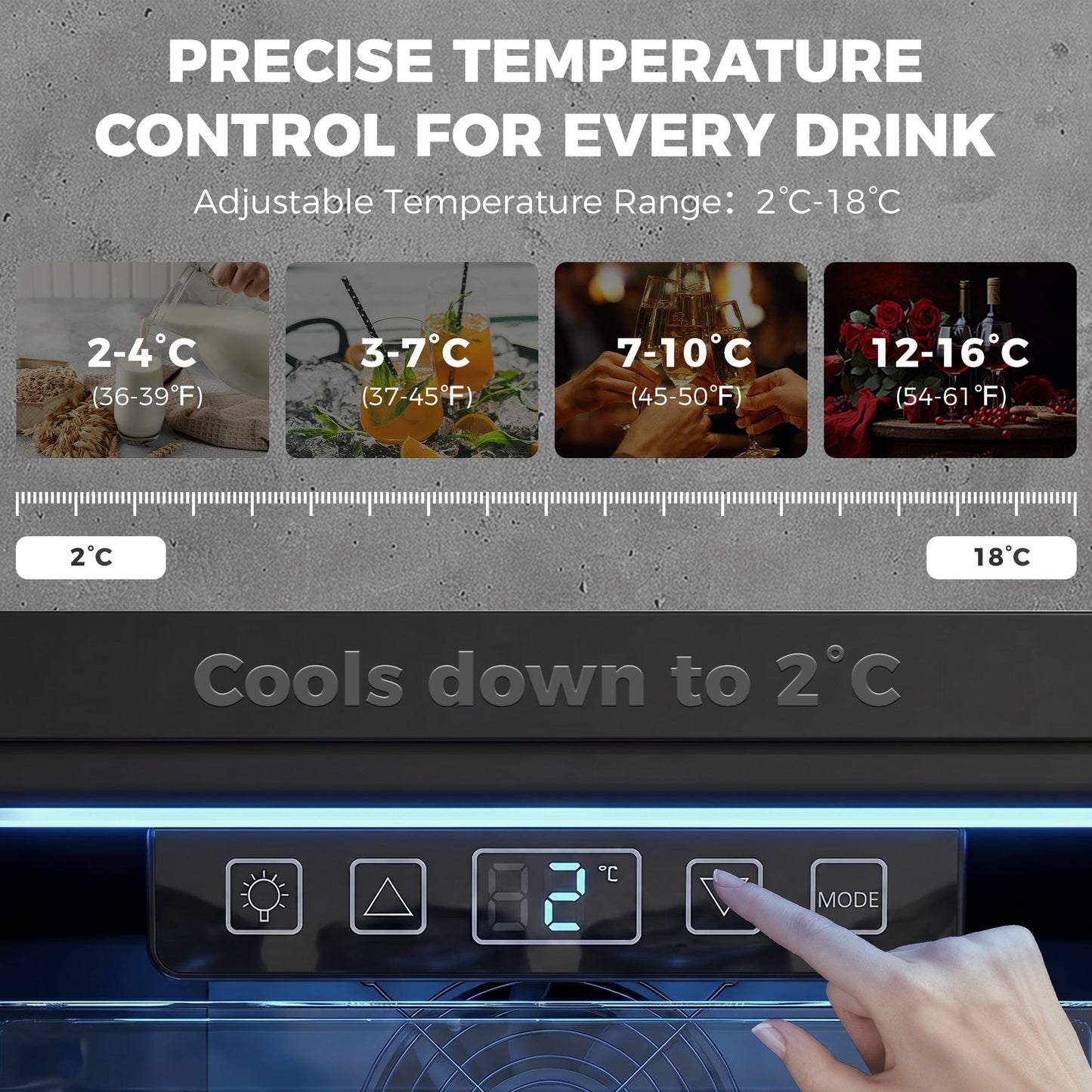 HOMCOM 90L Drinks Fridge, 139 Can Under Counter Freestanding Beer Fridge with LED Light