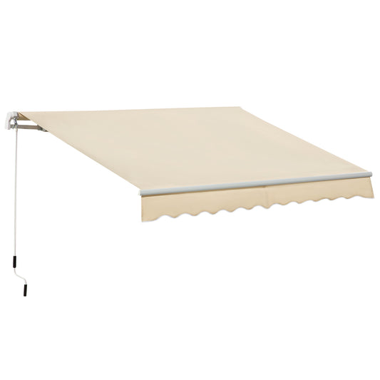 Photo of Outsunny 3.5M x 2.5M Manual Awning Canopy Retractable Sun Shade Shelter for Garden Patio in Patio colour on a white background