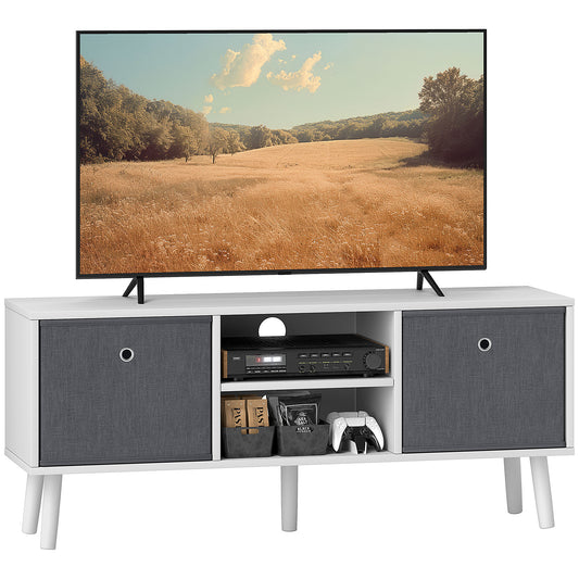Photo of HOMCOM TV Cabinet Stand Unit for TVs up to 50'' with Foldable Drawers, Entertainment Centre for Living Room White in White colour on a white background