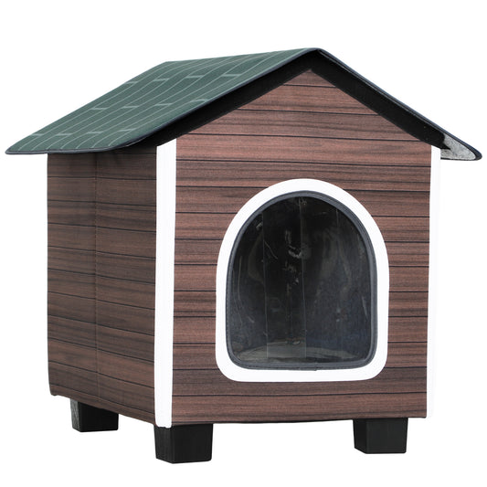 Photo of PawHut Insulated Outdoor Cat House, Water-Resistant Feral Cat Shelter with Elevated Base and Cushion, Red-brown in Red-brown colour on a white background