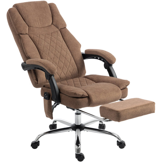 Photo of HOMCOM Office Chair with 6-Point Vibration Massage and Heat, Executive Computer Desk Chair with High Back, Reclining, Brown in Brown colour on a white background