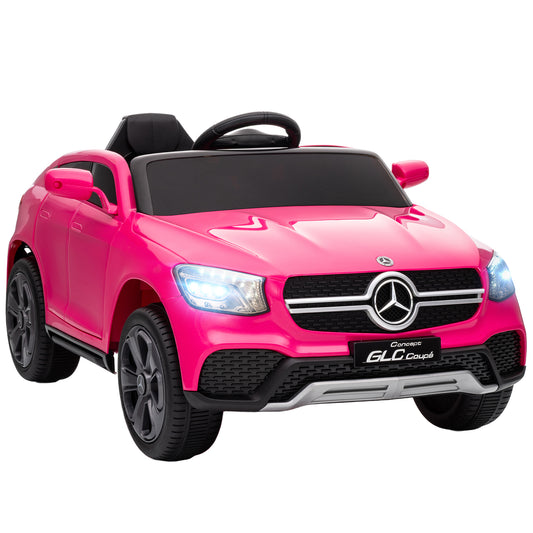 Photo of AIYAPLAY Mercedes-Benz GLC Licensed Kids Ride on Car with Remote Control, Soft Start, MP3, LED Headlights, Pink in Pink colour on a white background