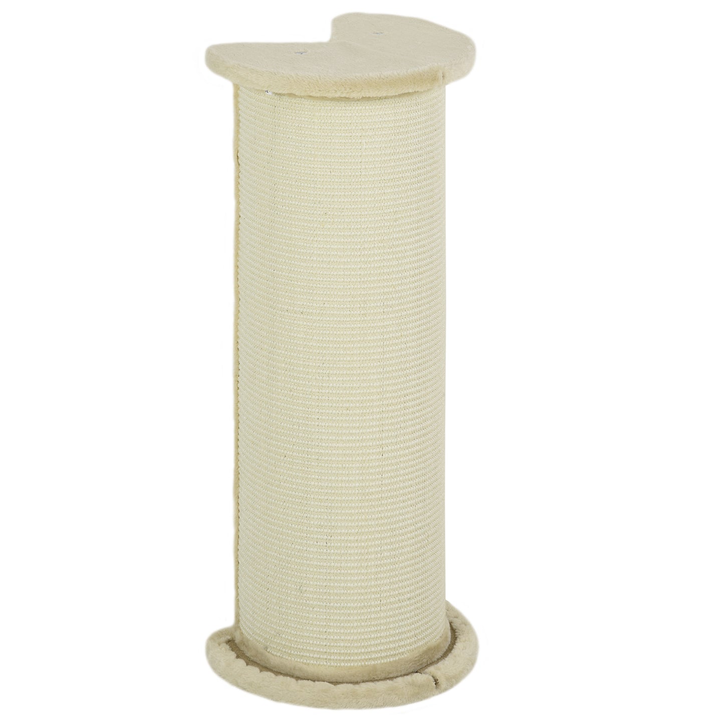 Photo of PawHut 85cm Tall Cat Scratching Post, with Sisal Rope, Soft Plush, Anti Tip - Beige in Beige colour on a white background