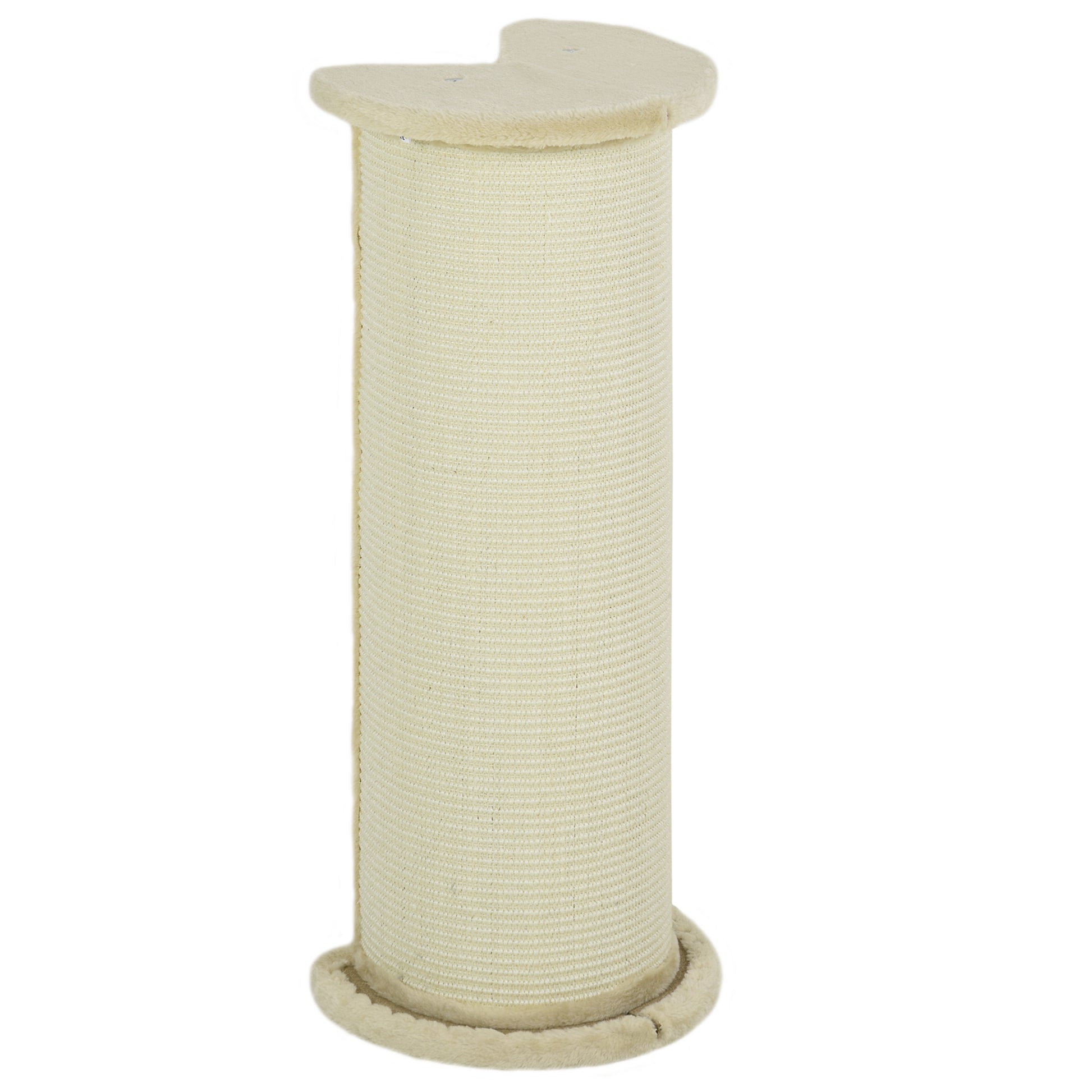 Photo of PawHut 85cm Tall Cat Scratching Post, with Sisal Rope, Soft Plush, Anti Tip - Beige in Beige colour on a white background