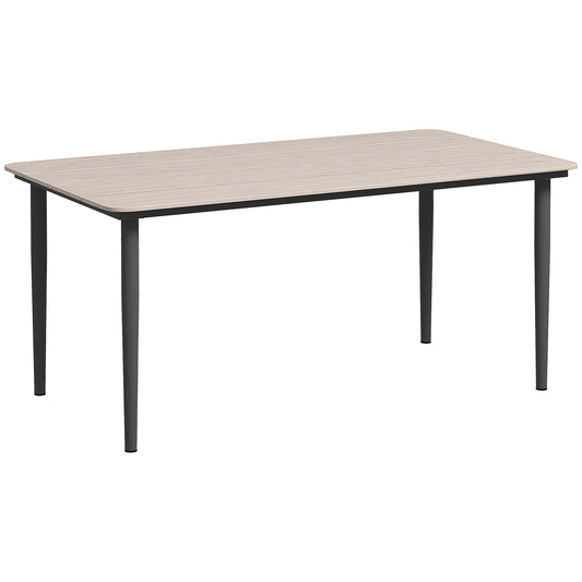 Photo of Outsunny Garden Table, Outdoor Dining Table for 6 People, 160 x 90 x 74 cm, with Rust Resistant Metal Frame, WPC Top, for Balcony, Terrace, Light Grey in Grey colour on a white background