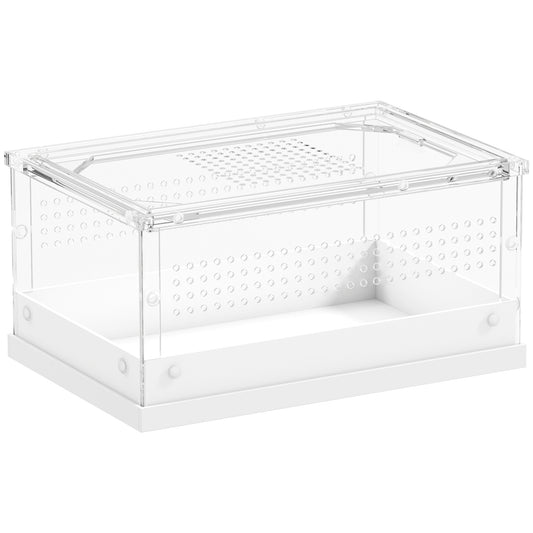 Photo of PawHut Acrylic Reptile Terrarium with Top Sliding Door, Vents,  for Snake, Frog, Spider, Gecko, Tarantula, 30 x 20 x 15 cm in cm colour on a white background