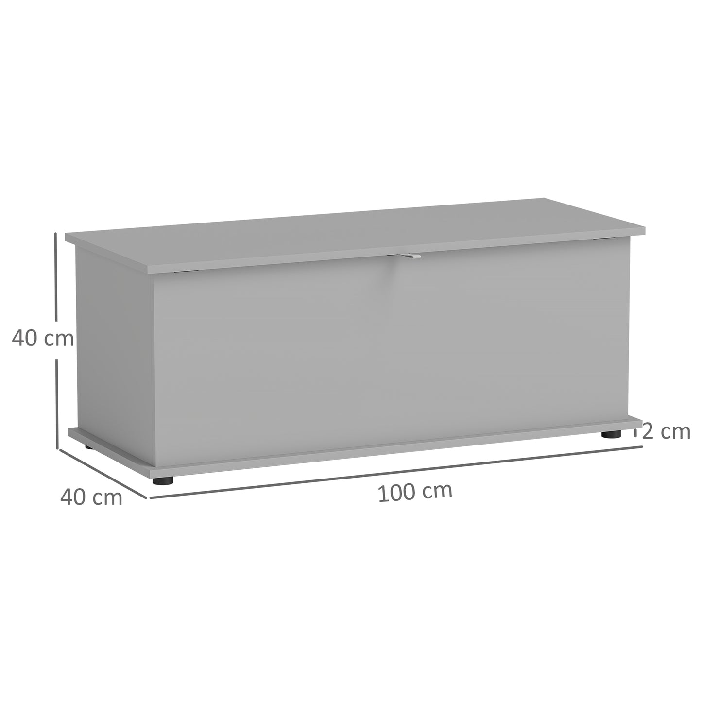 HOMCOM Storage Chest, Large 113L Blanket Box, Shoe Bench with Safety Hinged Lid, Storage Trunk, Bed End Bench for Bedroom, Hallway, Living room, Playroom, 100 x 40 x 40cm, Grey