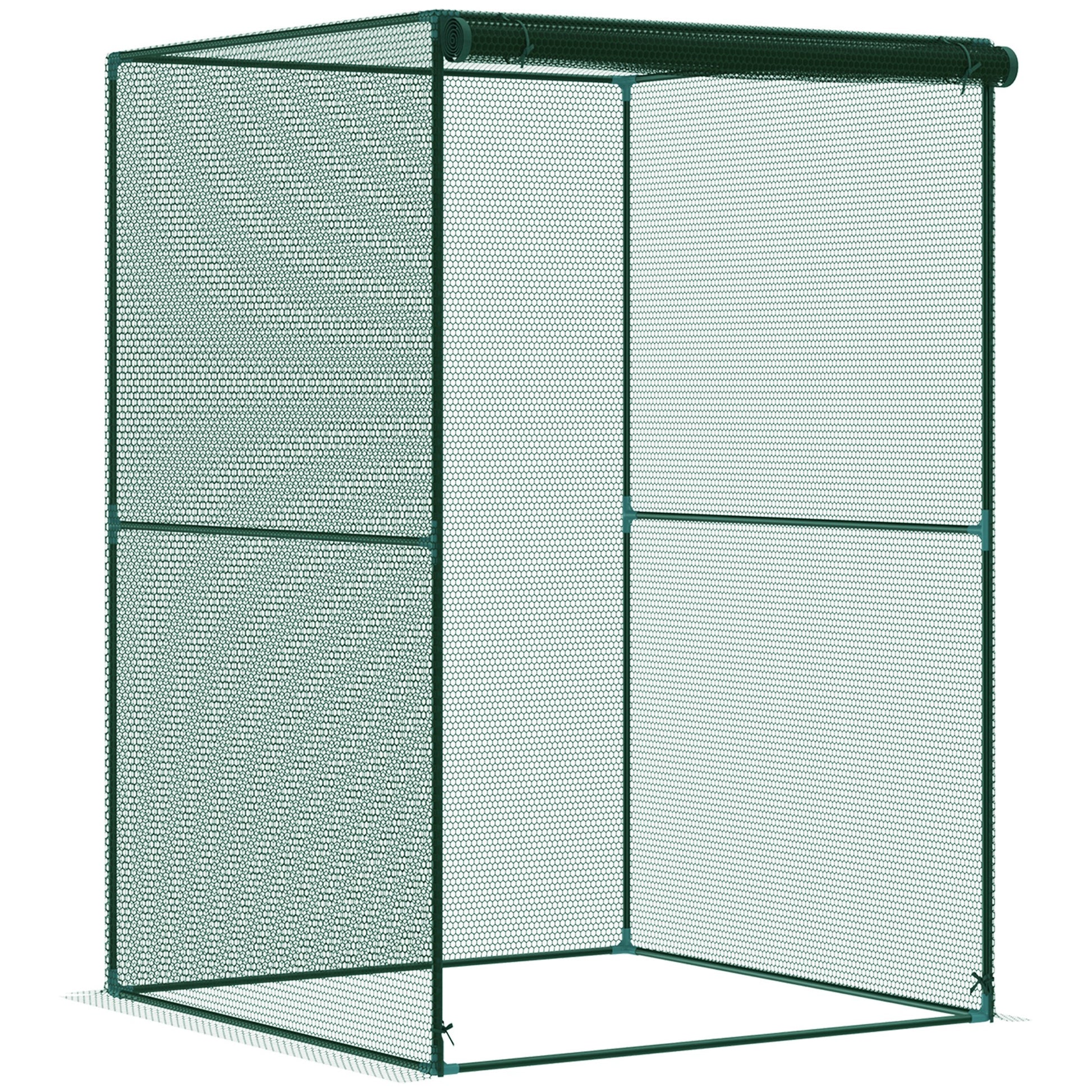 Photo of Outsunny 120 x 120cm Compact Plant Cage, with Netting - Green in Green colour on a white background