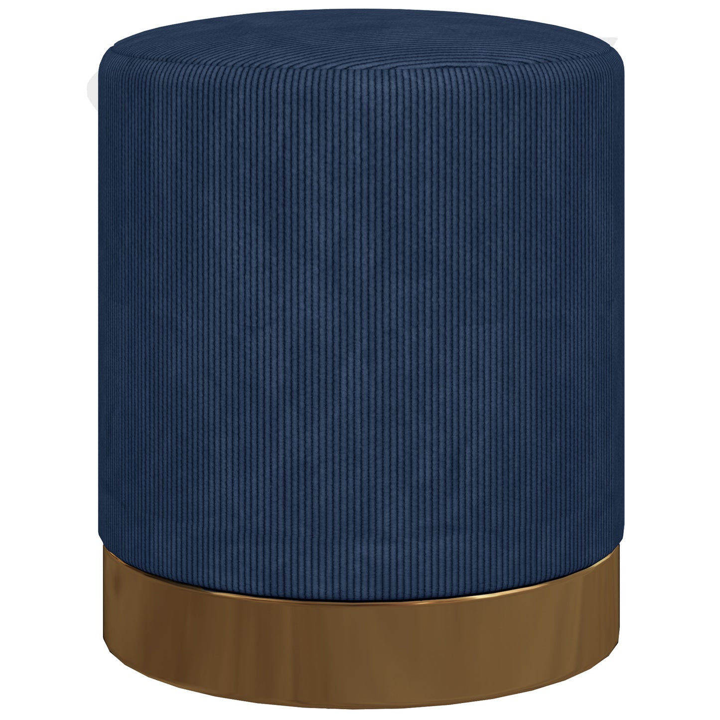 Photo of HOMCOM Soft Padded Corduroy Footstool - Dark Blue in Blue colour on a white background