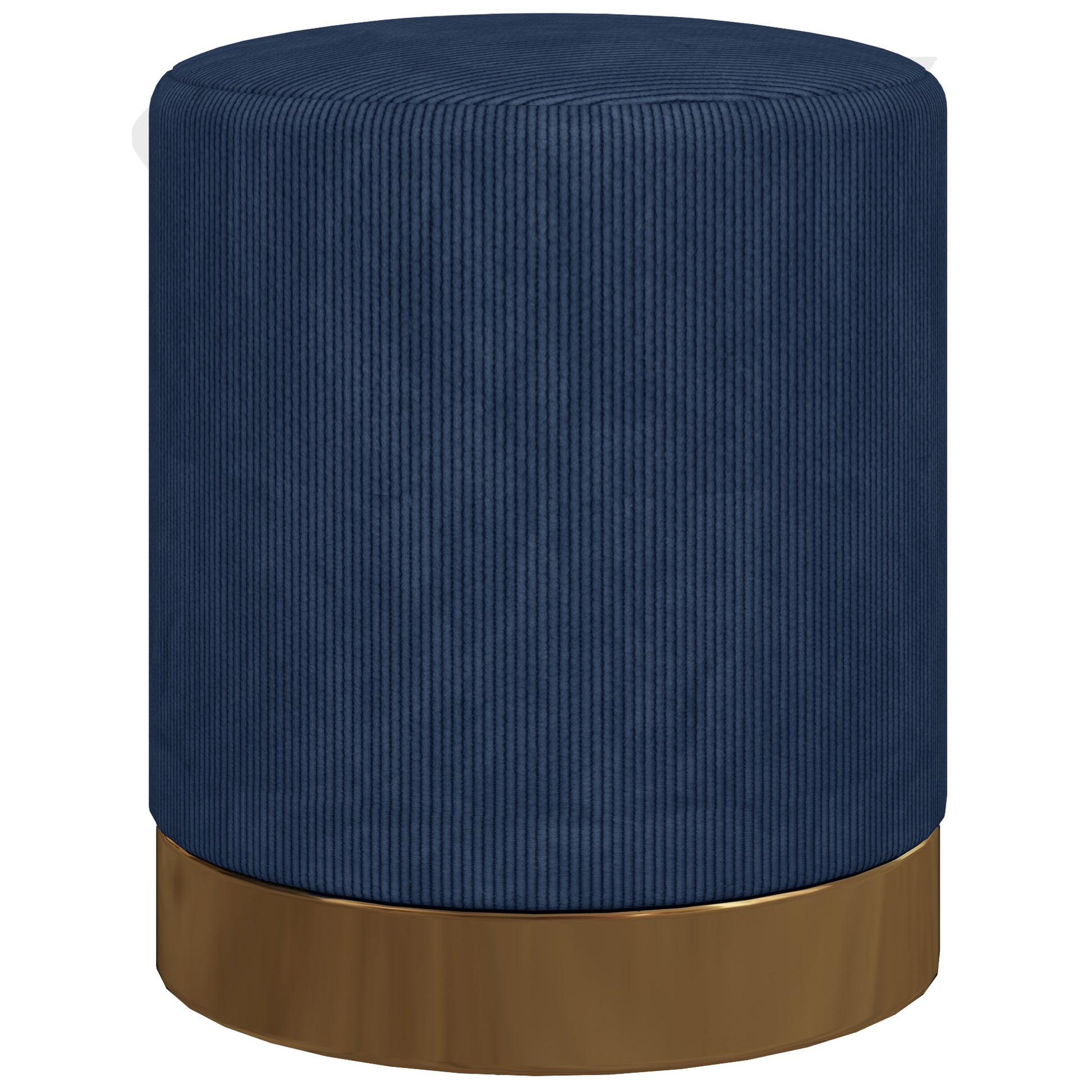 Photo of HOMCOM Soft Padded Corduroy Footstool - Dark Blue in Blue colour on a white background