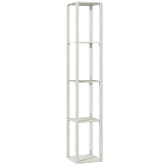 Photo of HOMCOM Floor Lamp with Shelves and 3 Brightness Levels - Oak in Oak colour on a white background