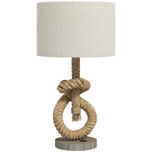 Photo of HOMCOM Nautical LED Table Lamp with USB Charging Port, Bedside Desk Lamp for Bedroom, Living Room, Home Office in Office colour on a white background