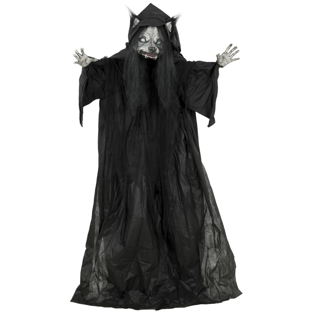 Photo of HOMCOM 67"/170cm Life Size Animated Ghost with Werewolf Mask, Halloween Decorations Outdoor Indoor, Scary Halloween Animatronic in Animatronic colour on a white background