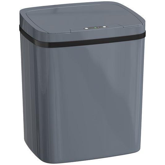 Photo of HOMCOM 15L Sensor Bin, Automatic Touchless Kitchen Bin, Easy Clean, Battery Operated for Home Office, Bedroom, Bathroom, Grey in Grey colour on a white background