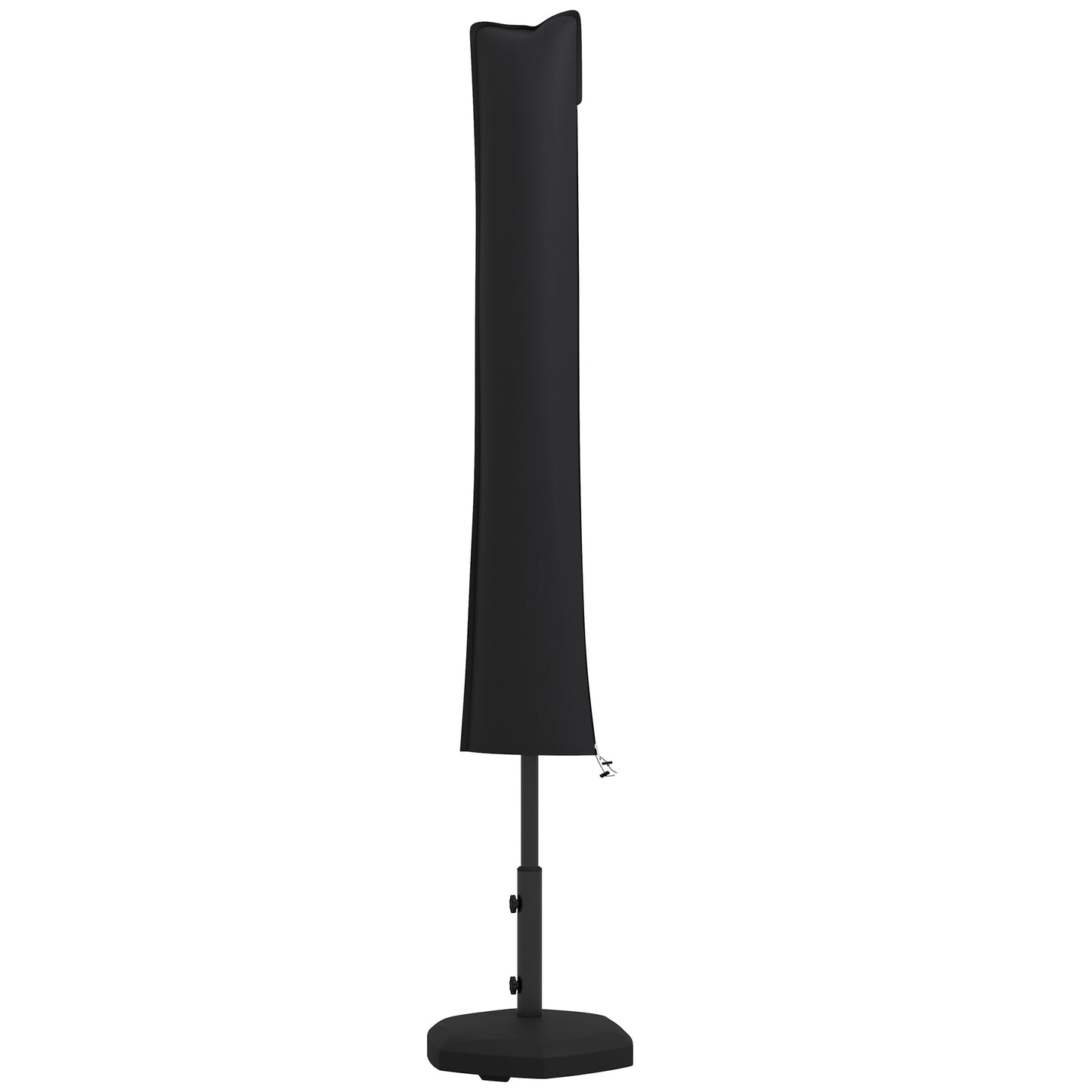 Photo of Outsunny Parasol Cover, Cantilever Umbrella Cover for 2-3.5 m Parasols, 420D Oxford Fabric Banana Umbrella Protector with Zipper for Outdoor Garden, Patio, Black in Black colour on a white background