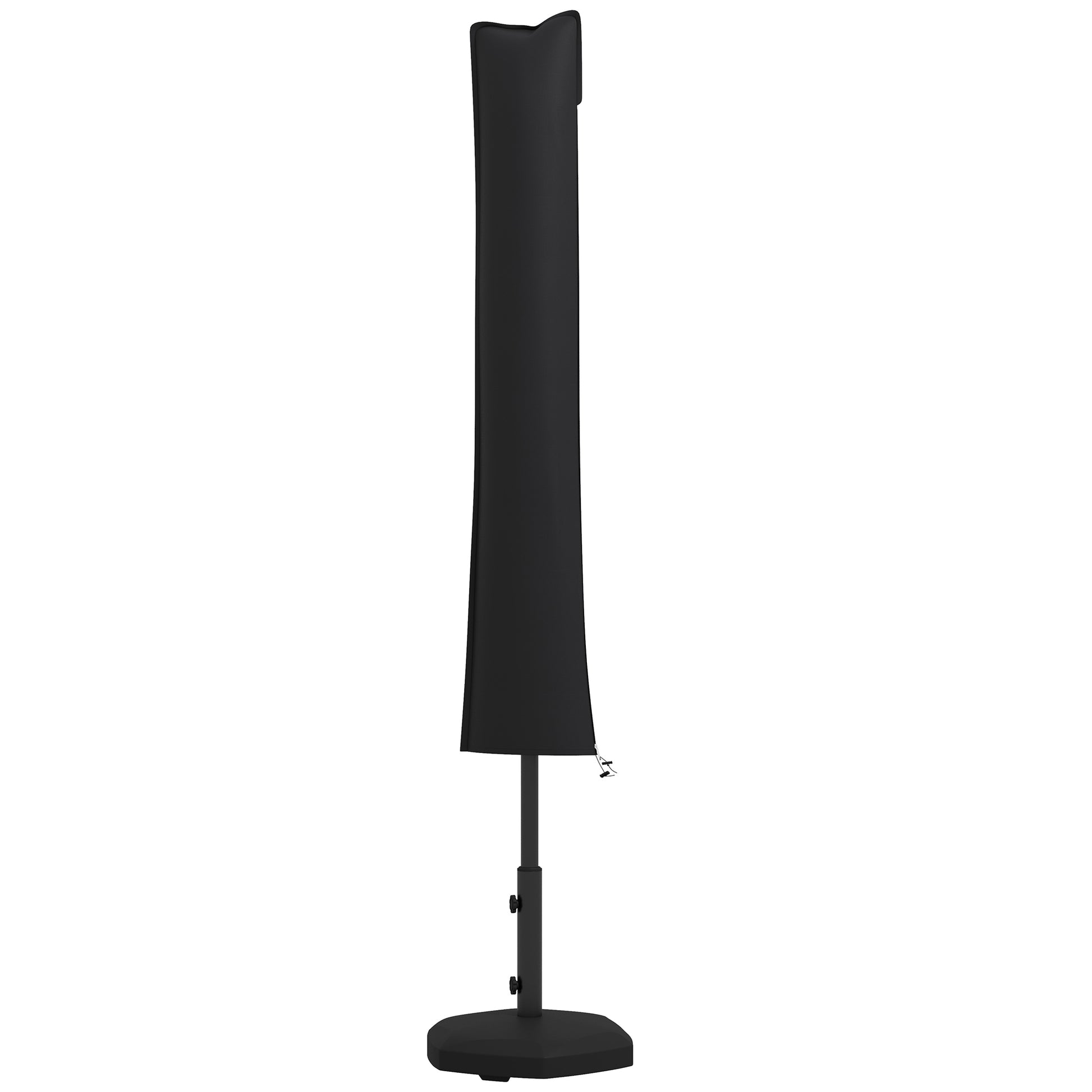 Photo of Outsunny Parasol Cover, Cantilever Umbrella Cover for 2-3.5 m Parasols, 420D Oxford Fabric Banana Umbrella Protector with Zipper for Outdoor Garden, Patio, Black in Black colour on a white background
