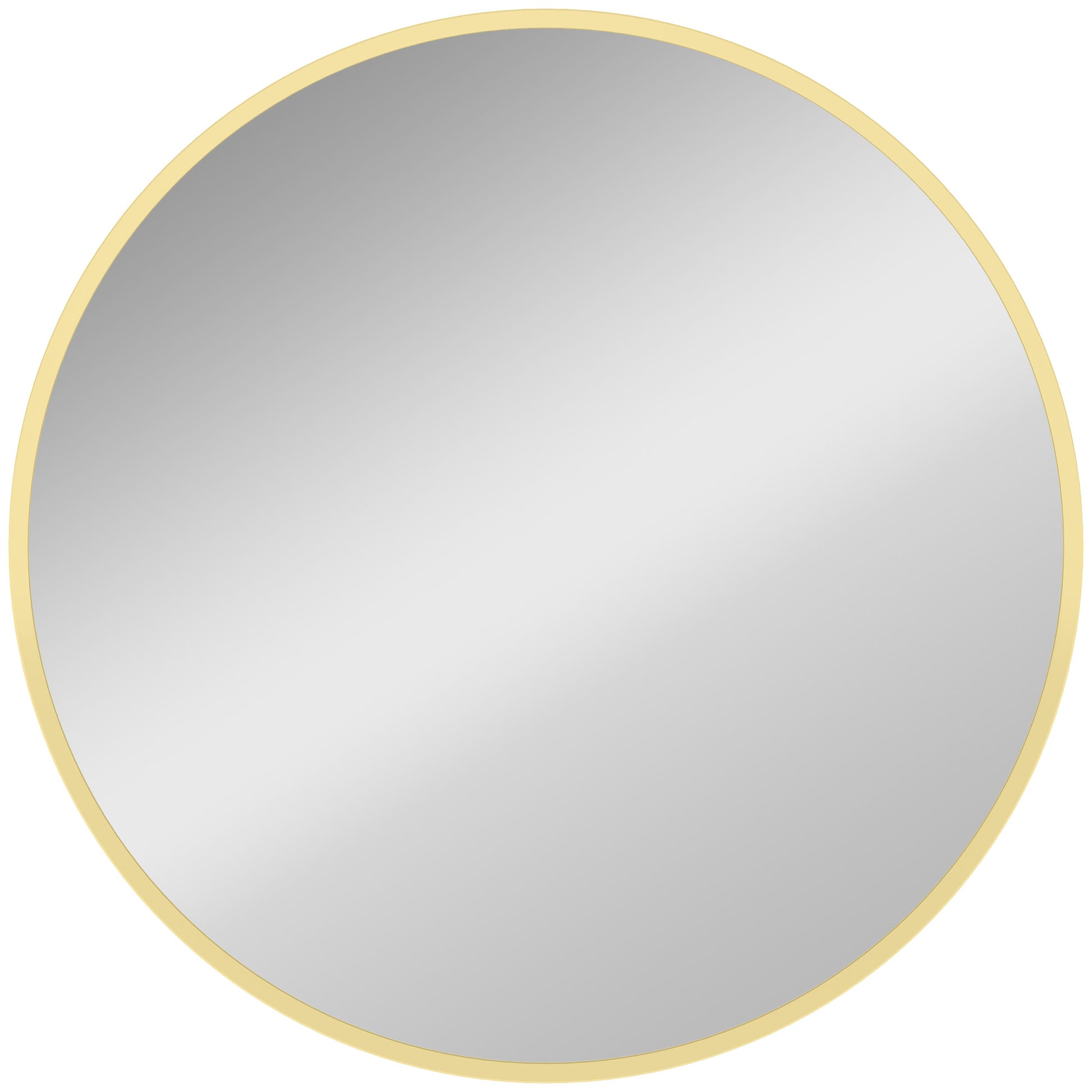 Photo of HOMCOM 61cm Decorative Wall Mirror for Bedroom Living Room, Modern Round Bathroom Mirror for Home Decor, Gold Tone in Tone colour on a white background