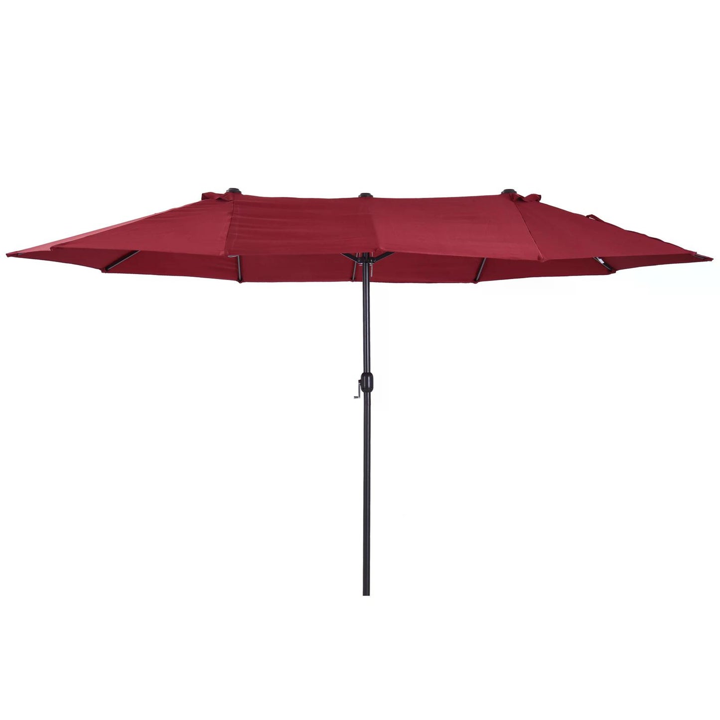 Photo of Outsunny 4.6m Double-Sided Patio Parasol Sun Umbrella-Wine Red in Red colour on a white background