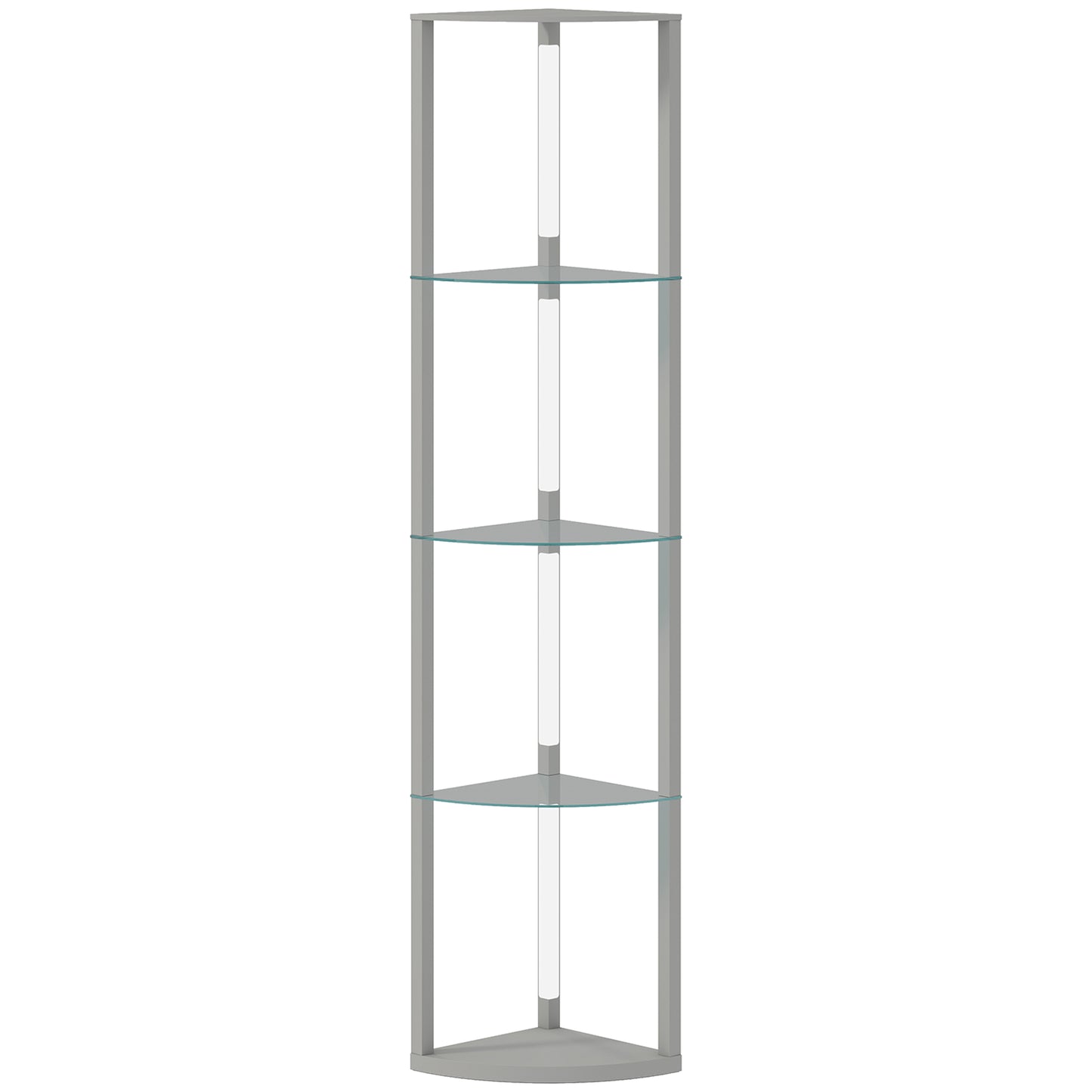 Photo of HOMCOM LED Floor Lamp with Shelves, Dimmable Standing Lamp with Foot Switch for Living Room, Bedroom, Grey in Grey colour on a white background