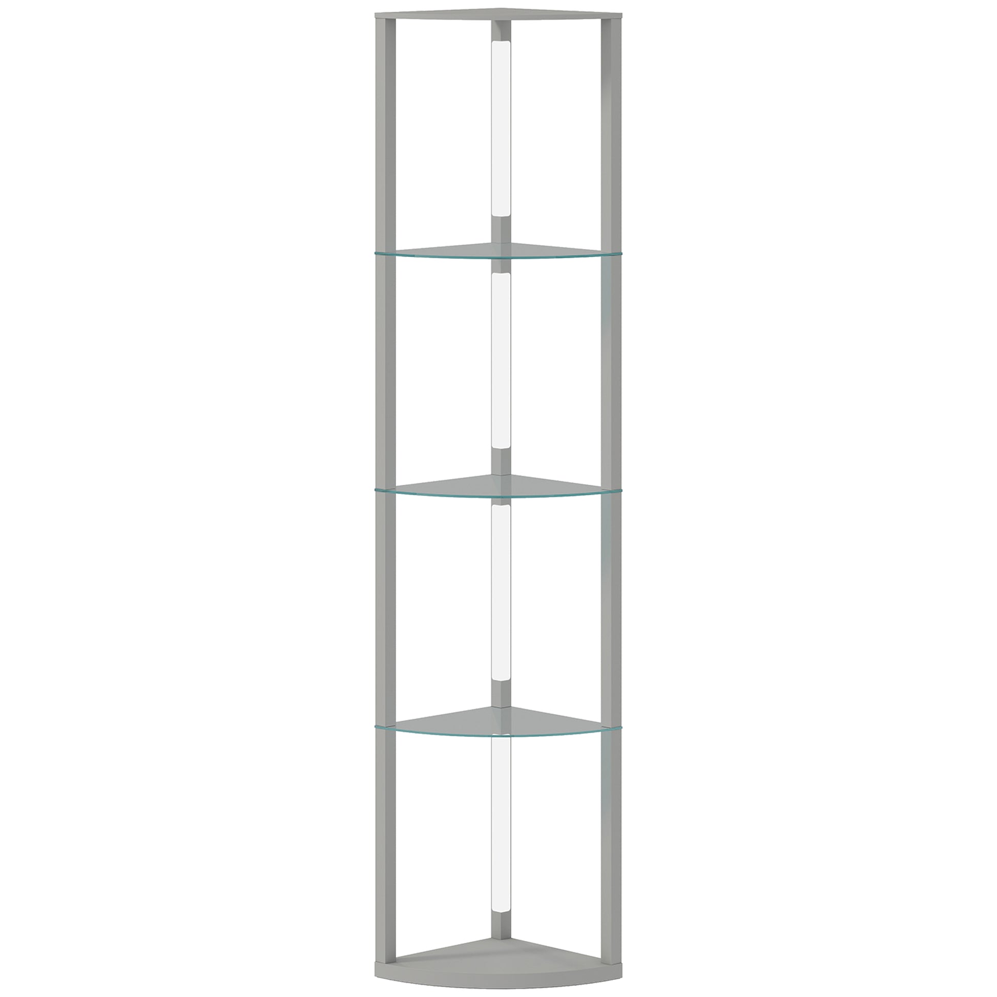 Photo of HOMCOM LED Floor Lamp with Shelves, Dimmable Standing Lamp with Foot Switch for Living Room, Bedroom, Grey in Grey colour on a white background