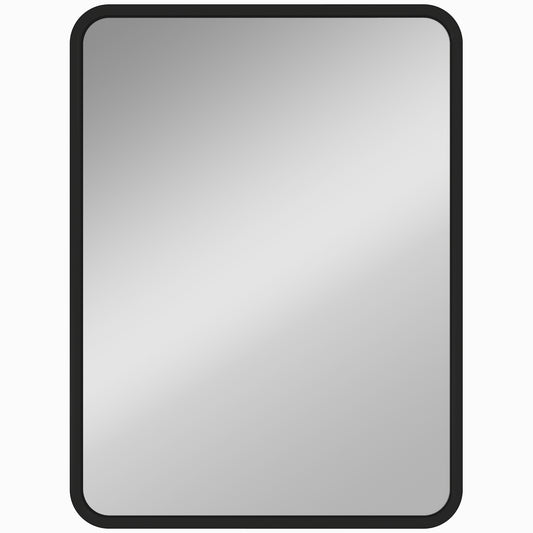 Photo of HOMCOM Rectangular Wall Mirror with HD Glass - Black in Black colour on a white background