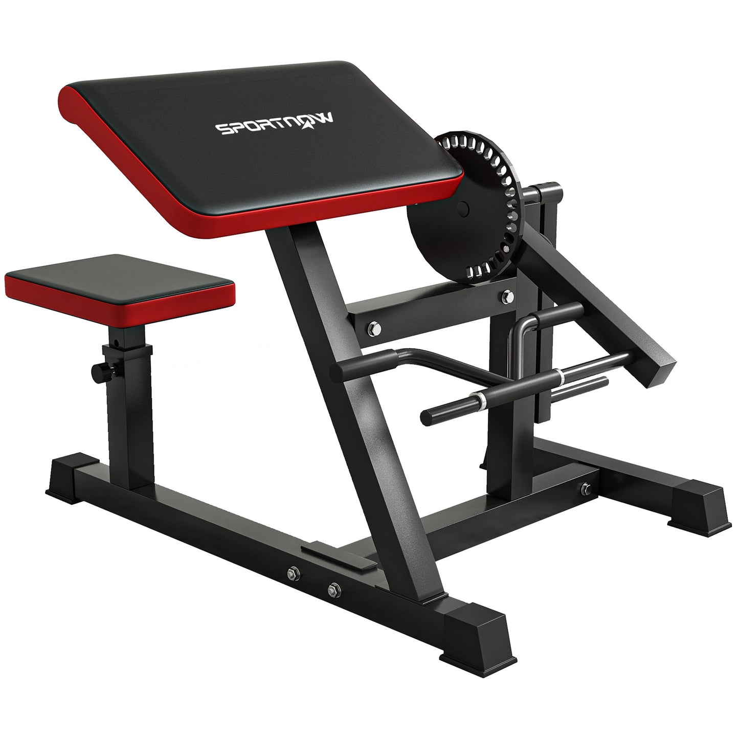 Photo of SPORTNOW Adjustable Preacher Curl Bench, Multi-Functional Weight Bench with Handlebar and Elbow Cushion for Home and Outdoor Gym in Gym colour on a white background