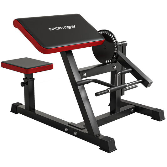 Photo of SPORTNOW Adjustable Preacher Curl Bench, Multi-Functional Weight Bench with Handlebar and Elbow Cushion for Home and Outdoor Gym in Gym colour on a white background
