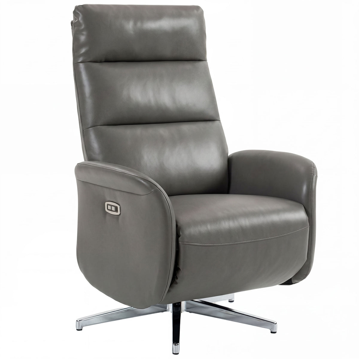 Photo of HOMCOM Power Recliner Chair, Swivel Electric Reclining Chair with Type C+USB, Recliner Armchair with Footrest, Dark Grey in Grey colour on a white background