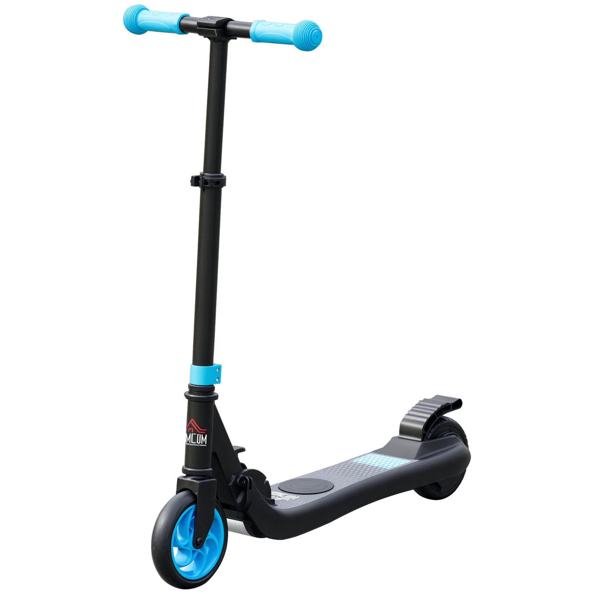 Photo of HOMCOM Folding Electric Scooter with Brake, for Ages 6+ Years, 8km/h Maximum Speed, Blue in Blue colour on a white background