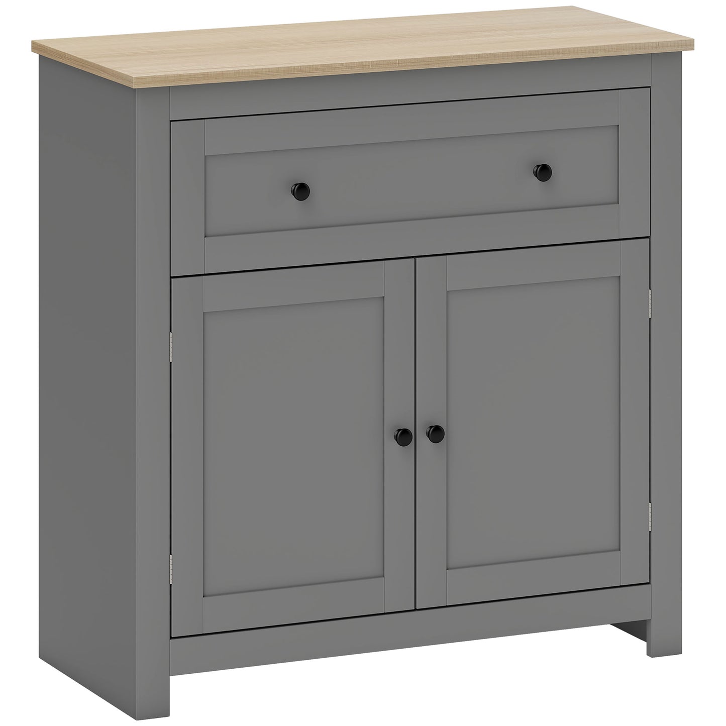 Photo of HOMCOM Sideboard Storage Cabinet, Morden Kitchen Cupboard with Adjustable Shelf, Drawer and Double Doors, Sideboard for Living Room, Dining Room, Hallway, Grey in Grey colour on a white background