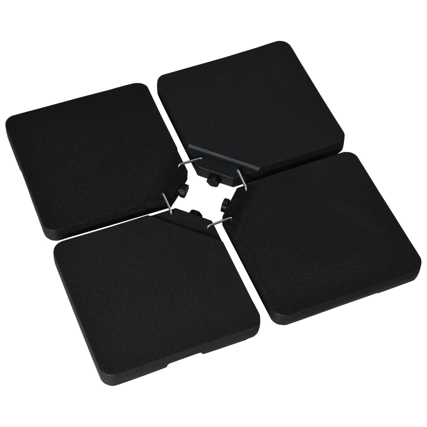 Photo of Outsunny Four-Piece Plastic Cantilever Parasol Base - Black in Black colour on a white background