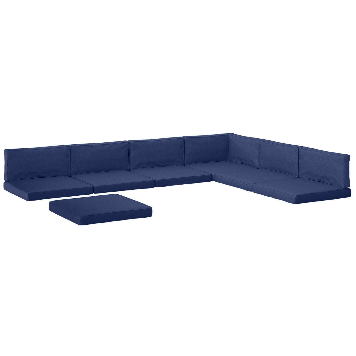 Photo of Outsunny 14-piece Dining Set Cushions - Dark Blue in Blue colour on a white background
